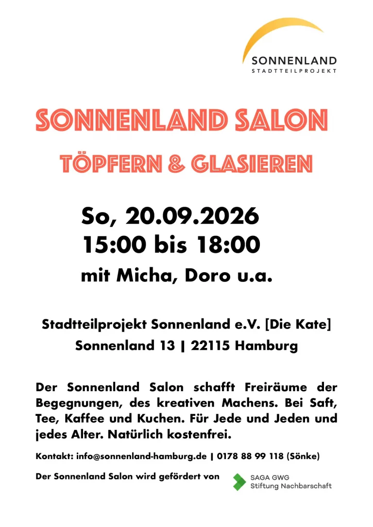 Sonnenland Salon – Töpfern & glasieren
